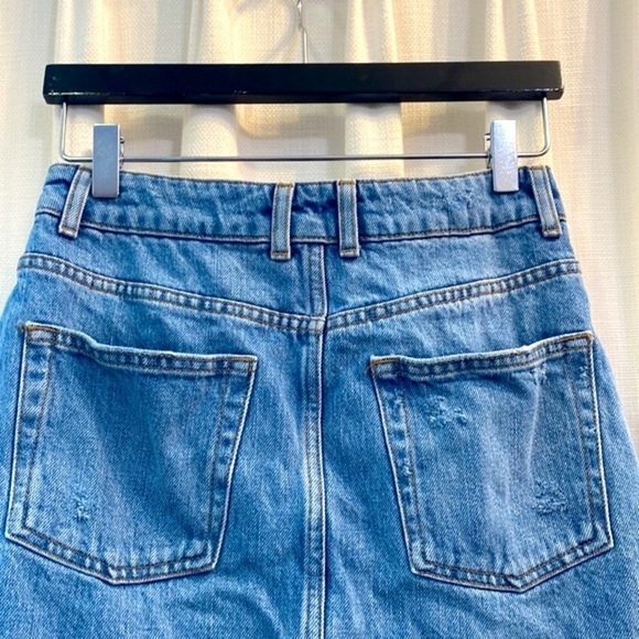Women’s TopShop Distressed Blue Jean Skirt Size 6 - Picture 6 of 6
